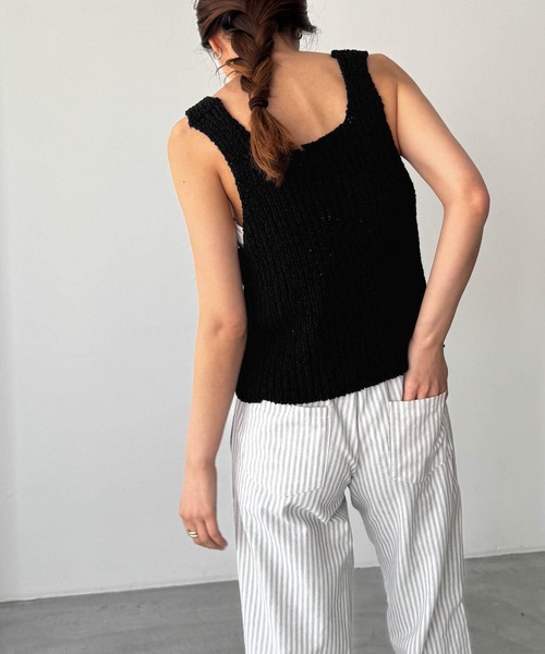 CANAL JEAN（キャナルジーン）の「El mar　ラウンドネックニットタンク（タンクトップ・レディース・ベージュ/アイボリー/ブラック・ONE SIZE）」の13枚目の写真