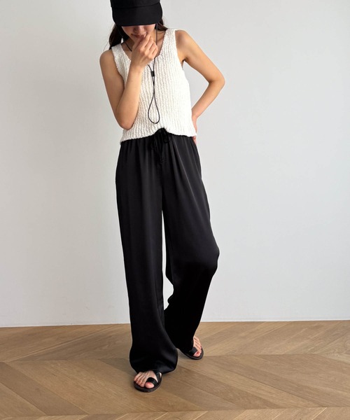 CANAL JEAN（キャナルジーン）の「El mar　ラウンドネックニットタンク（タンクトップ・レディース・ベージュ/アイボリー/ブラック・ONE SIZE）」の17枚目の写真