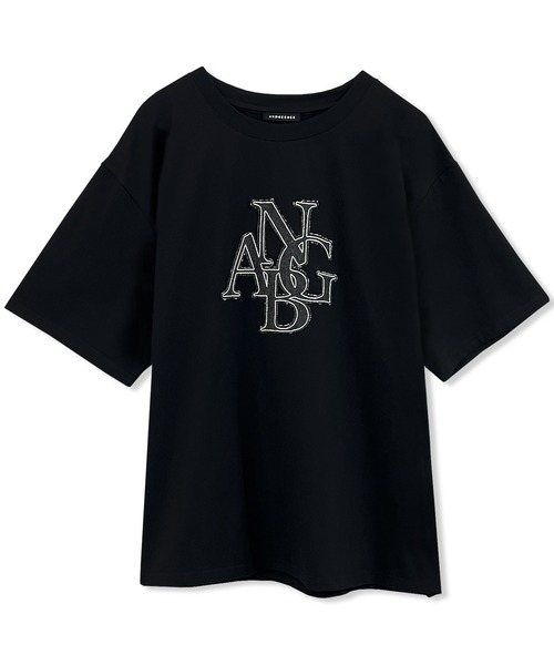 ANDGEEBEE（アンジービー）の「UNISEX デニムパッチTシャツ（Tシャツ/カットソー・レディース・グレー/ブラック・FREE）」の8枚目の写真