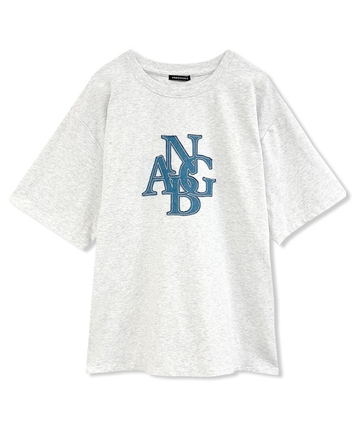 ANDGEEBEE（アンジービー）の「UNISEX デニムパッチTシャツ（Tシャツ/カットソー・レディース・グレー/ブラック・FREE）」の15枚目の写真