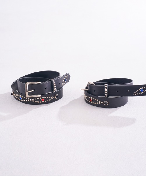 EFFECTEN(エフェクテン)の「【EFFECTEN】UTILITY Studs Leather Belt(ベルト・メンズ・ブラック・3/2)」の3枚目の写真