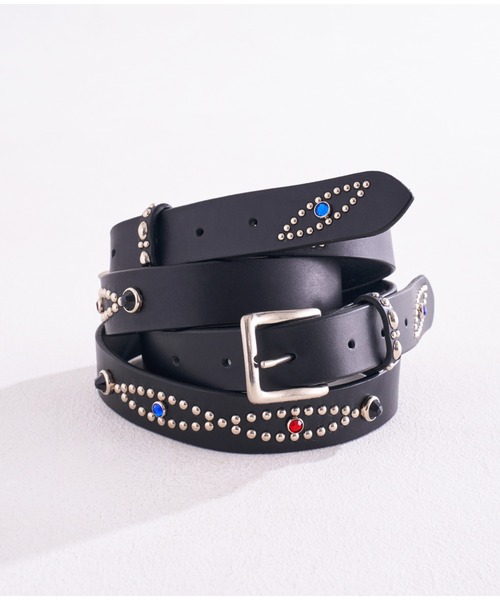 EFFECTEN(エフェクテン)の「【EFFECTEN】UTILITY Studs Leather Belt(ベルト・メンズ・ブラック・3/2)」の4枚目の写真