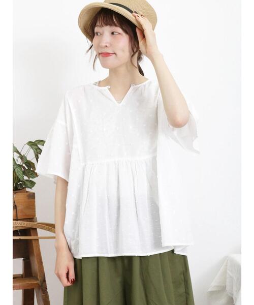 Samansa Mos2（サマンサ モスモス）の「ドビーパッチワークブラウス