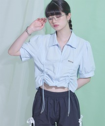 miette | フロントジップドロスト半袖シャツ(シャツ/ブラウス)