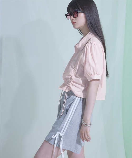 miette（ミエット）の「フロントジップドロスト半袖シャツ（シャツ/ブラウス・レディース・ピンク/オフホワイト/ライトブルー・FREE）」の11枚目の写真