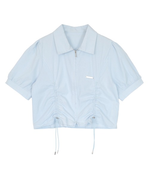 miette（ミエット）の「フロントジップドロスト半袖シャツ（シャツ/ブラウス・レディース・ピンク/オフホワイト/ライトブルー・FREE）」の13枚目の写真