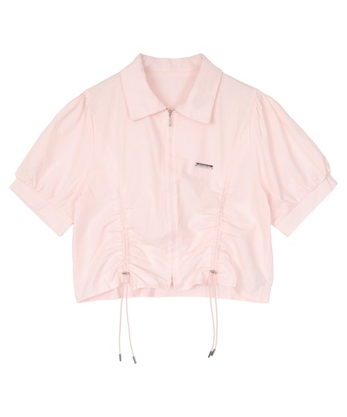 miette（ミエット）の「フロントジップドロスト半袖シャツ（シャツ/ブラウス・レディース・ピンク/オフホワイト/ライトブルー・FREE）」の14枚目の写真