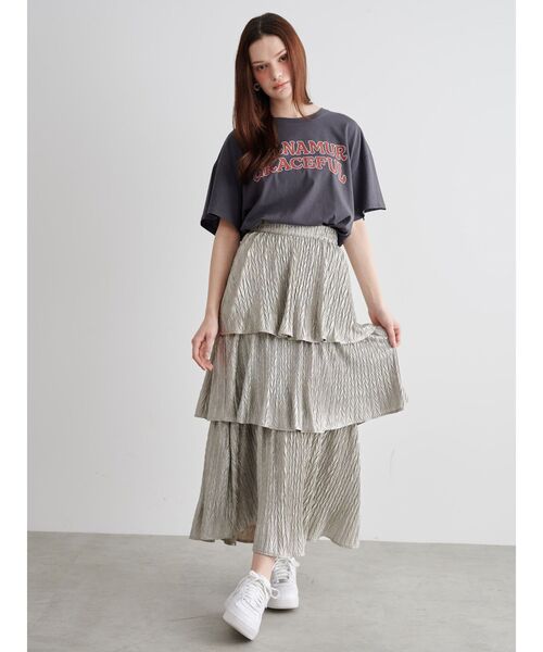 CALNAMUR(カルナムール)の「グリッターティアードスカート(スカート・レディース・シルバー/ピンク/グリーン・SMALL/MEDIUM)」の11枚目の写真