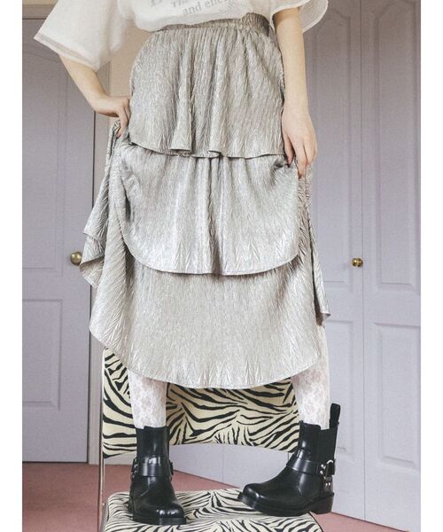 CALNAMUR(カルナムール)の「グリッターティアードスカート(スカート・レディース・シルバー/ピンク/グリーン・SMALL/MEDIUM)」の14枚目の写真