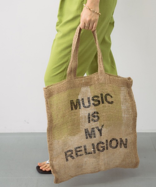 MAISON BENGAL(マイソンベンガル)の「【MAISON BENGAL】ジュートロゴトートバッグ(トートバッグ・レディース・ブラック/ベージュ・FREE)」の2枚目の写真