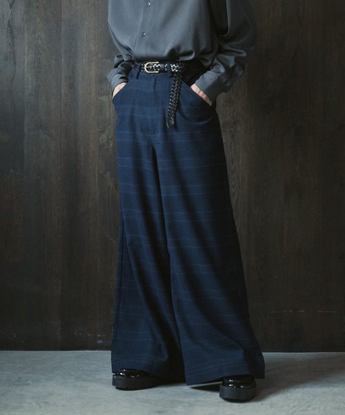 Casper John シャドーストライプバギースラックス Sサイズ ブラック Shadow stripe baggy slacks/シャドーストライプバギー