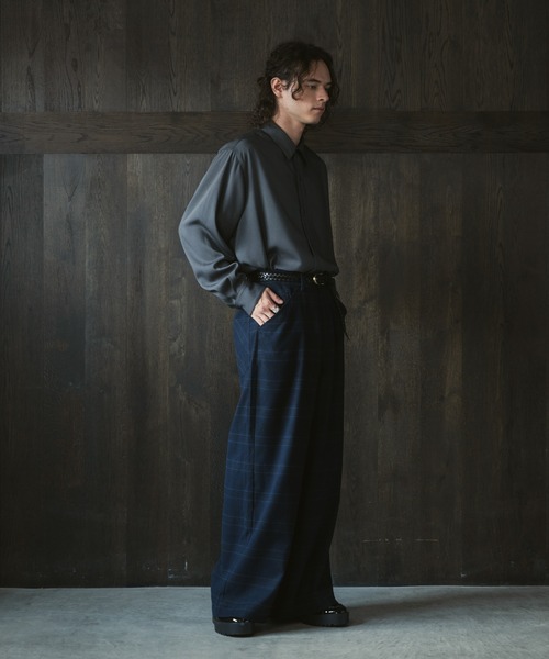 CASPER JOHN(キャスパージョン)の「Check baggy slacks/チェックバギースラックス(スラックス・メンズ・ネイビー/ブラウン/グレー・LARGE/MEDIUM/SMALL/X-SMALL)」の20枚目の写真