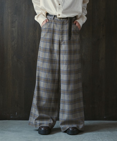 CASPER JOHN(キャスパージョン)の「Check baggy slacks/チェックバギースラックス(スラックス・メンズ・ネイビー/ブラウン/グレー・LARGE/MEDIUM/SMALL/X-SMALL)」の5枚目の写真