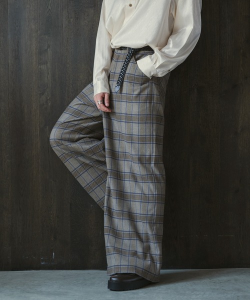 CASPER JOHN(キャスパージョン)の「Check baggy slacks/チェックバギースラックス(スラックス・メンズ・ネイビー/ブラウン/グレー・LARGE/MEDIUM/SMALL/X-SMALL)」の8枚目の写真
