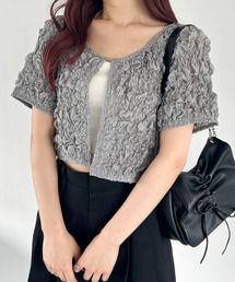 Heather | ワッシャーコンパクトカーディガン(半袖) 132632(カーディガン/ボレロ)