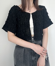 Heather | ワッシャーコンパクトカーディガン(半袖) 132632(カーディガン/ボレロ)