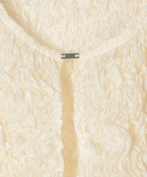 Heather（ヘザー）の「ワッシャーコンパクトカーディガン（半袖）　132632（カーディガン/ボレロ・レディース・アイボリー/ブラック/グレー・FREE）」の13枚目の写真