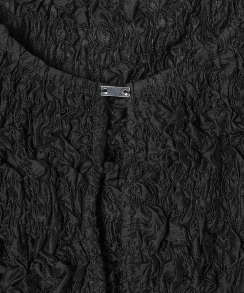 Heather（ヘザー）の「ワッシャーコンパクトカーディガン（半袖）　132632（カーディガン/ボレロ・レディース・アイボリー/ブラック/グレー・FREE）」の12枚目の写真