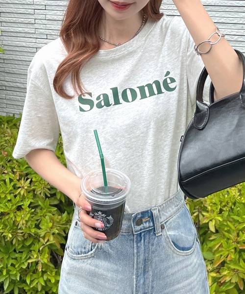 Futier land(フューティアランド)の「【コットン100%】salomeロゴTシャツ(Tシャツ/カットソー・レディース・ホワイト/チャコールグレー/杢グレー/ライトイエロー・FREE)」の3枚目の写真