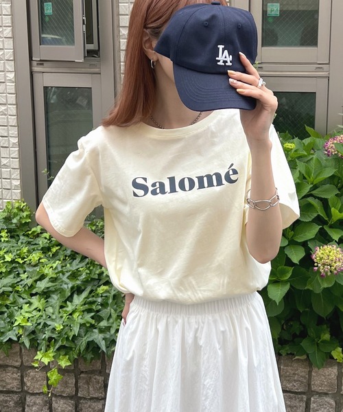 Futier land(フューティアランド)の「【コットン100%】salomeロゴTシャツ(Tシャツ/カットソー・レディース・ホワイト/チャコールグレー/杢グレー/ライトイエロー・FREE)」の4枚目の写真