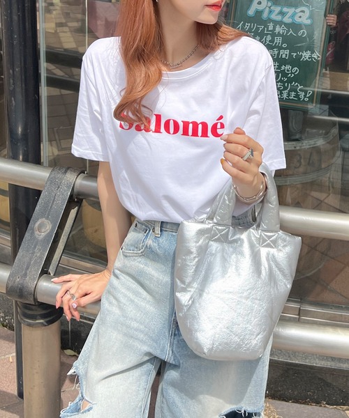 Futier land(フューティアランド)の「【コットン100%】salomeロゴTシャツ(Tシャツ/カットソー・レディース・ホワイト/チャコールグレー/杢グレー/ライトイエロー・FREE)」の1枚目の写真