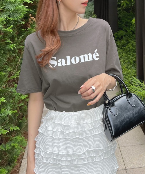 Futier land(フューティアランド)の「【コットン100%】salomeロゴTシャツ(Tシャツ/カットソー・レディース・ホワイト/チャコールグレー/杢グレー/ライトイエロー・FREE)」の2枚目の写真
