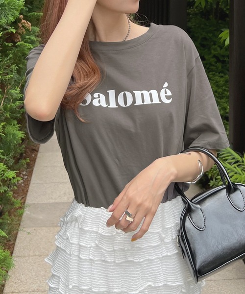 Futier land(フューティアランド)の「【コットン100%】salomeロゴTシャツ(Tシャツ/カットソー・レディース・ホワイト/チャコールグレー/杢グレー/ライトイエロー・FREE)」の5枚目の写真