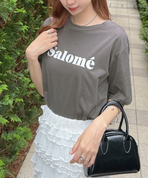 Futier land(フューティアランド)の「【コットン100%】salomeロゴTシャツ(Tシャツ/カットソー・レディース・ホワイト/チャコールグレー/杢グレー/ライトイエロー・FREE)」の7枚目の写真