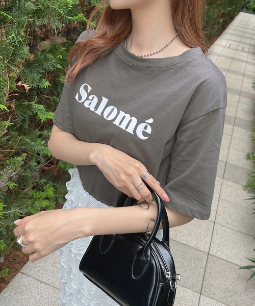 Futier land(フューティアランド)の「【コットン100%】salomeロゴTシャツ(Tシャツ/カットソー・レディース・ホワイト/チャコールグレー/杢グレー/ライトイエロー・FREE)」の8枚目の写真