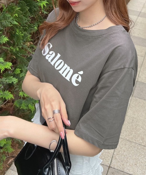 Futier land(フューティアランド)の「【コットン100%】salomeロゴTシャツ(Tシャツ/カットソー・レディース・ホワイト/チャコールグレー/杢グレー/ライトイエロー・FREE)」の9枚目の写真