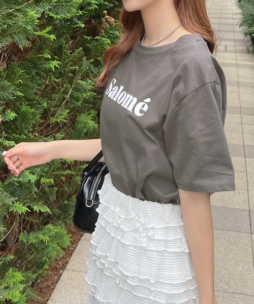 Futier land(フューティアランド)の「【コットン100%】salomeロゴTシャツ(Tシャツ/カットソー・レディース・ホワイト/チャコールグレー/杢グレー/ライトイエロー・FREE)」の11枚目の写真