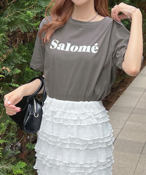 Futier land(フューティアランド)の「【コットン100%】salomeロゴTシャツ(Tシャツ/カットソー・レディース・ホワイト/チャコールグレー/杢グレー/ライトイエロー・FREE)」の12枚目の写真