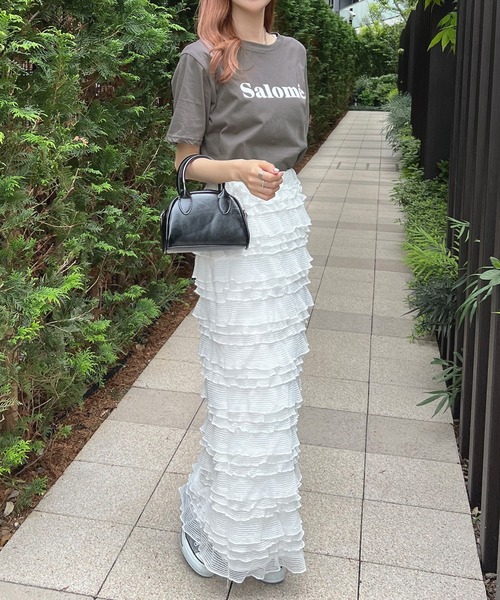 Futier land(フューティアランド)の「【コットン100%】salomeロゴTシャツ(Tシャツ/カットソー・レディース・ホワイト/チャコールグレー/杢グレー/ライトイエロー・FREE)」の13枚目の写真