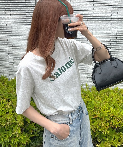 Futier land(フューティアランド)の「【コットン100%】salomeロゴTシャツ(Tシャツ/カットソー・レディース・ホワイト/チャコールグレー/杢グレー/ライトイエロー・FREE)」の16枚目の写真