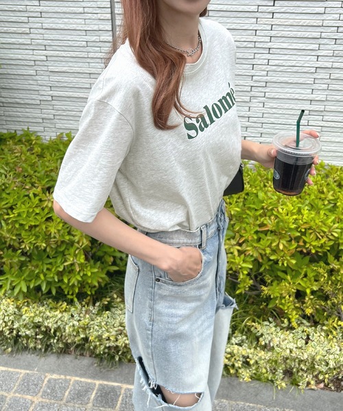 Futier land(フューティアランド)の「【コットン100%】salomeロゴTシャツ(Tシャツ/カットソー・レディース・ホワイト/チャコールグレー/杢グレー/ライトイエロー・FREE)」の18枚目の写真