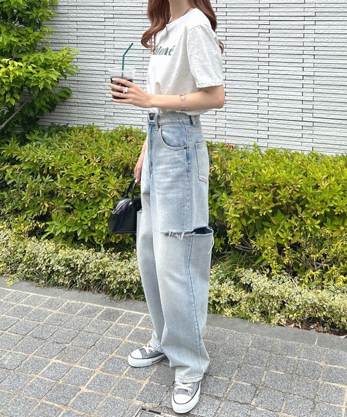 Futier land(フューティアランド)の「【コットン100%】salomeロゴTシャツ(Tシャツ/カットソー・レディース・ホワイト/チャコールグレー/杢グレー/ライトイエロー・FREE)」の21枚目の写真