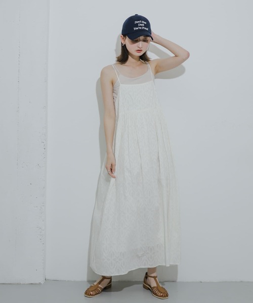 SENSE OF PLACE by URBAN RESEARCH（センスオブプレイスバイアーバンリサーチ）の「インドジャガードキャミワンピース（ワンピース・レディース・オフホワイト/イエロー/ブラック・S/ONE）」の4枚目の写真