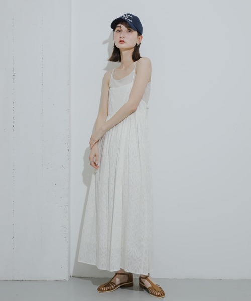 SENSE OF PLACE by URBAN RESEARCH（センスオブプレイスバイアーバンリサーチ）の「インドジャガードキャミワンピース（ワンピース・レディース・オフホワイト/イエロー/ブラック・S/ONE）」の5枚目の写真