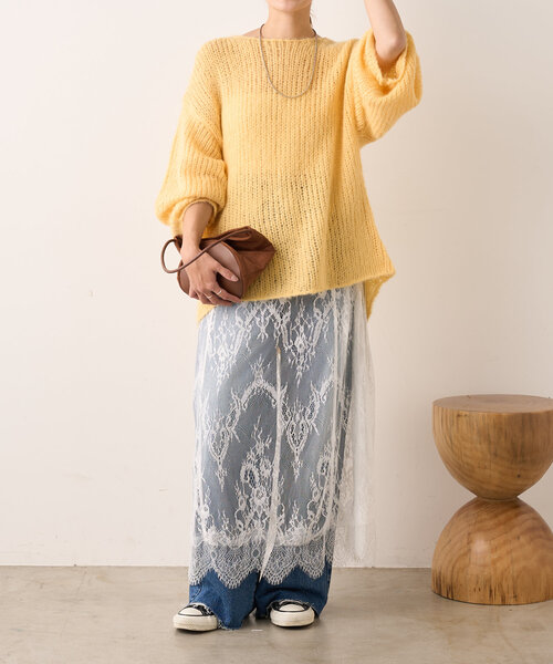 SHENERY（シーナリー）の「【レイヤードにも◎/オールシーズン対応】レースマキシスカート（スカート・レディース・ブラック/ホワイト・38/36）」の11枚目の写真