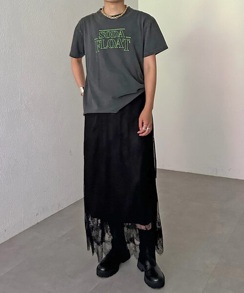 SHENERY（シーナリー）の「【レイヤードにも◎/オールシーズン対応】レースマキシスカート（スカート・レディース・ブラック/ホワイト・38/36）」の3枚目の写真