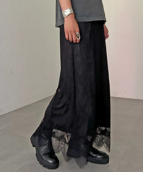 SHENERY（シーナリー）の「【レイヤードにも◎/オールシーズン対応】レースマキシスカート（スカート・レディース・ブラック/ホワイト・38/36）」の9枚目の写真