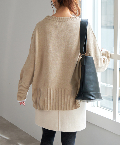 ≪WEB+一部店舗限定追加≫バルキーヤーン ロングリブ プル