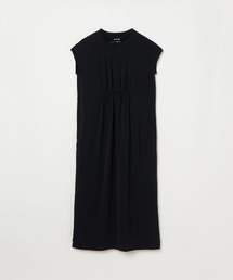three dots | ストレッチナイロン ギャザードレス(ワンピース)