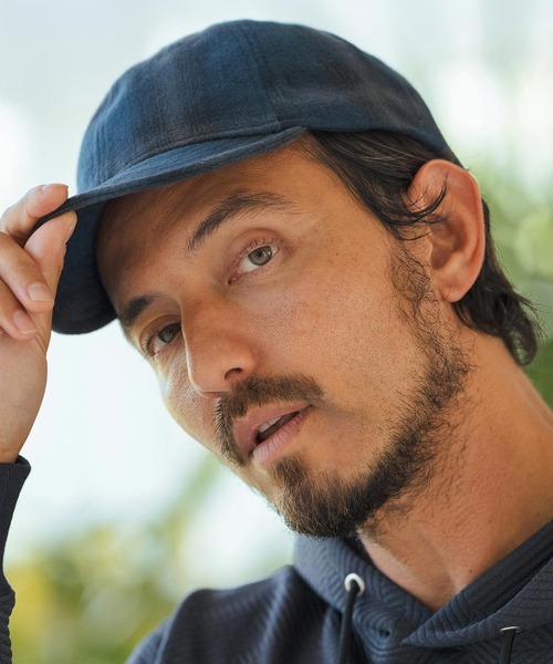 CAMBIO（カンビオ）の「mko12131-Ombre Check Short Cap アンパイヤキャップ（キャップ・メンズ・ブラック/チャコール/ネイビー・FREE）」の2枚目の写真