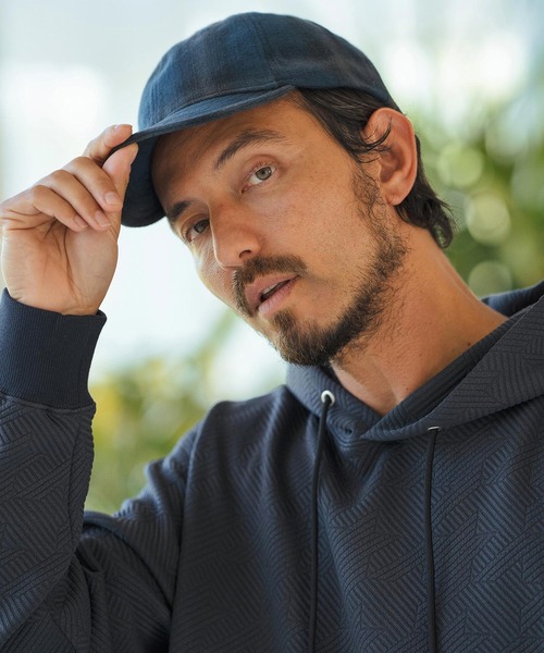 CAMBIO（カンビオ）の「mko12131-Ombre Check Short Cap アンパイヤキャップ（キャップ・メンズ・ブラック/チャコール/ネイビー・FREE）」の13枚目の写真