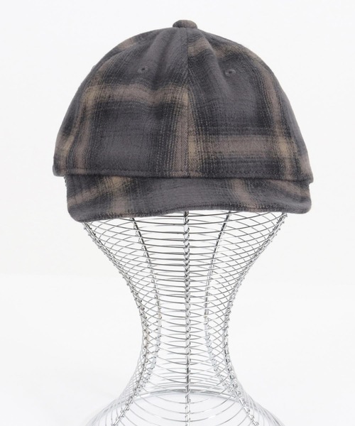 CAMBIO（カンビオ）の「mko12131-Ombre Check Short Cap アンパイヤキャップ（キャップ・メンズ・ブラック/チャコール/ネイビー・FREE）」の12枚目の写真
