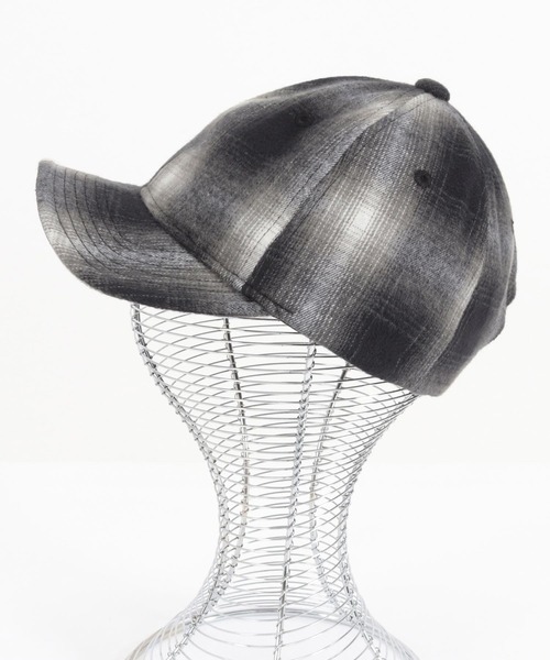 CAMBIO（カンビオ）の「mko12131-Ombre Check Short Cap アンパイヤキャップ（キャップ・メンズ・ブラック/チャコール/ネイビー・FREE）」の9枚目の写真