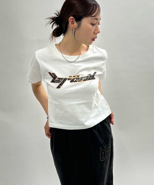 WHO'S WHO gallery(フーズフーギャラリー)の「【KOOKY'N/クーキー】BRONXヴィンテージライクロゴTEE(Tシャツ/カットソー・レディース・チャコールグレー/ネイビー/アッシュグレー/ブラック/パープル/サックスブルー/オフホワイト/グレー/カーキ・X-LARGE/MEDIUM/X-SMALL)」の2枚目の写真