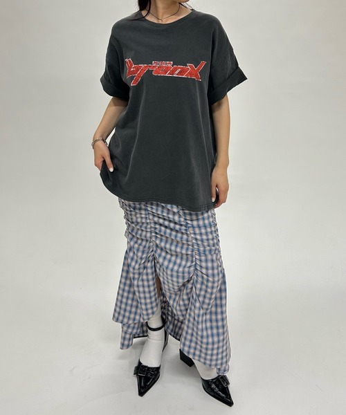 WHO'S WHO gallery(フーズフーギャラリー)の「【KOOKY'N/クーキー】BRONXヴィンテージライクロゴTEE(Tシャツ/カットソー・レディース・チャコールグレー/ネイビー/アッシュグレー/ブラック/パープル/サックスブルー/オフホワイト/グレー/カーキ・X-LARGE/MEDIUM/X-SMALL)」の17枚目の写真