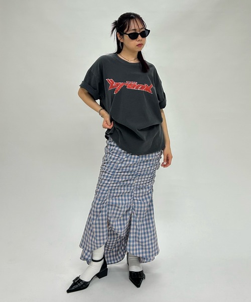 WHO'S WHO gallery(フーズフーギャラリー)の「【KOOKY'N/クーキー】BRONXヴィンテージライクロゴTEE(Tシャツ/カットソー・レディース・チャコールグレー/ネイビー/アッシュグレー/ブラック/パープル/サックスブルー/オフホワイト/グレー/カーキ・X-LARGE/MEDIUM/X-SMALL)」の18枚目の写真